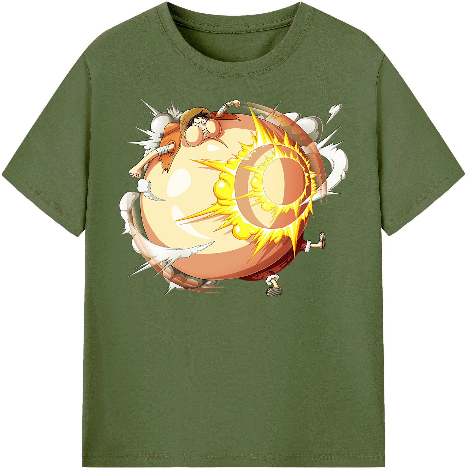 ワンピース モンキー・D・ルフィ ONE PIECE Monkey D. Luffy 綿100％半袖Tシャツ（フロントプリント）